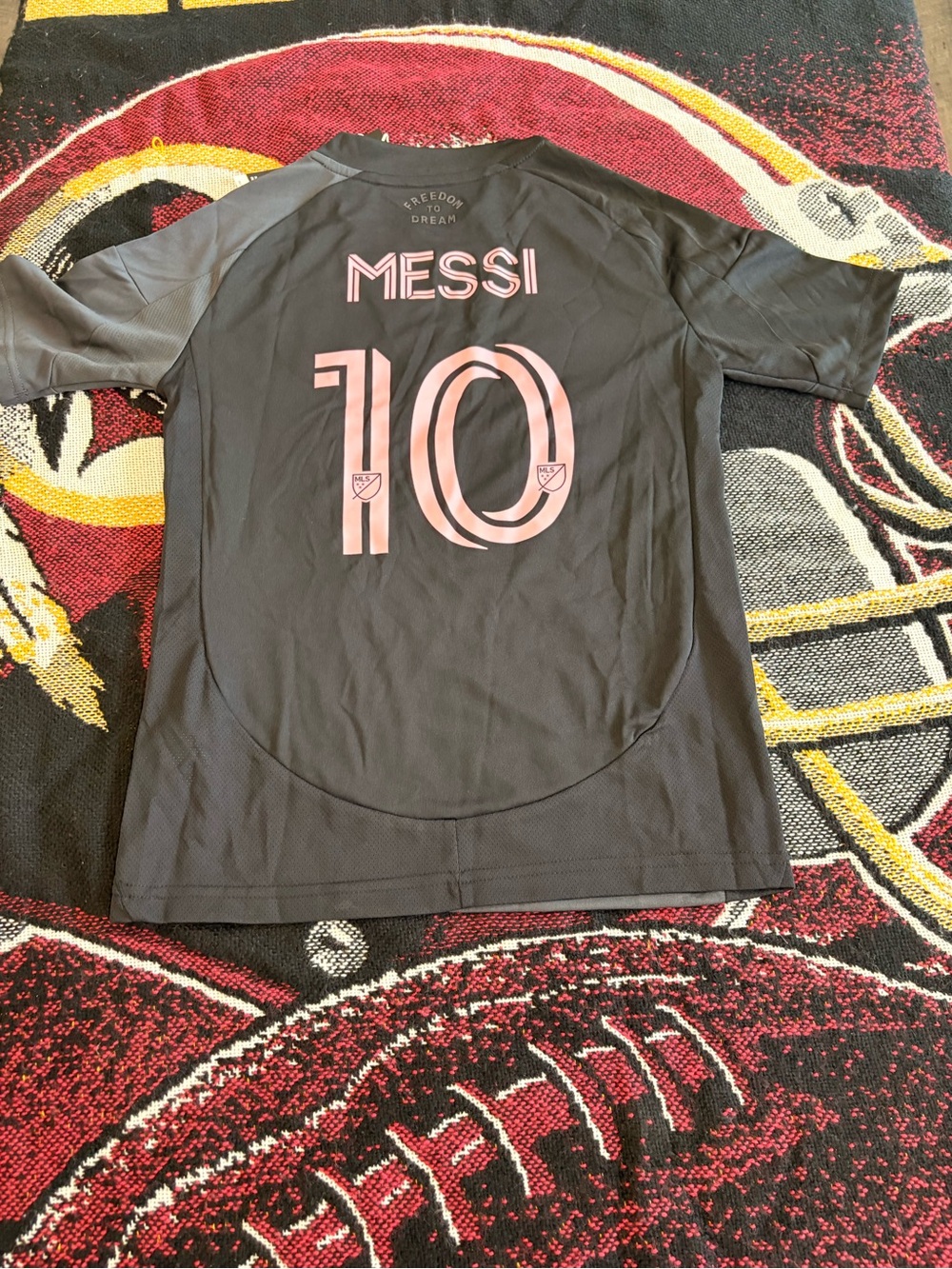 adidas Kids Inter Miami Gray & Black Jersey with Pink Crest - Picture 3 of 5